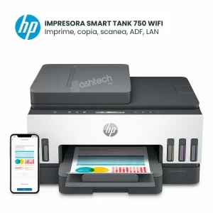 IMPRESORA MULTIFUNCIONAL HP SMART TANK 750 WIFI, ADF, LAN, BT