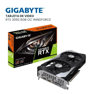 TARJETA DE VIDEO GIGABYTE RTX 3050 8GB WINDFORCE OC GDDR6, 128 BITS, 2 VENTILADORES