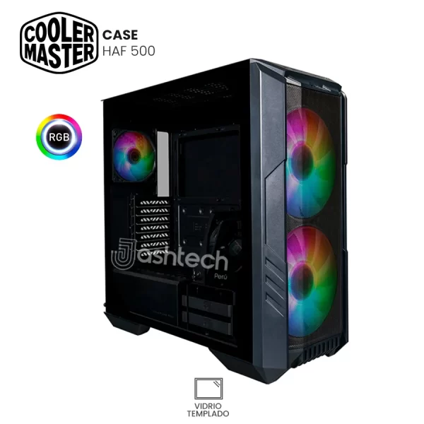 Case COOLER MASTER HAF 500- VIDRIO TEMPLADO, ARGB, BLACK