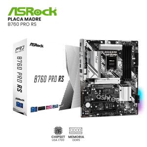 PLACA MADRE ASROCK B760 PRO RS DDR5, INTEL LGA 1700, 4SLOT