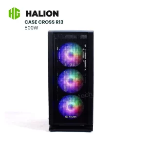 CASE GAMER HALION CROSS R13 500W 2x12 LED MALLA
