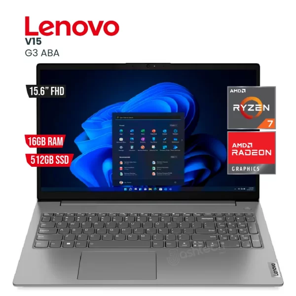 LAPTOP LENOVO V15 G3 ABA - RYZEN 7, 16GB, 512GB, 15.6 FHD