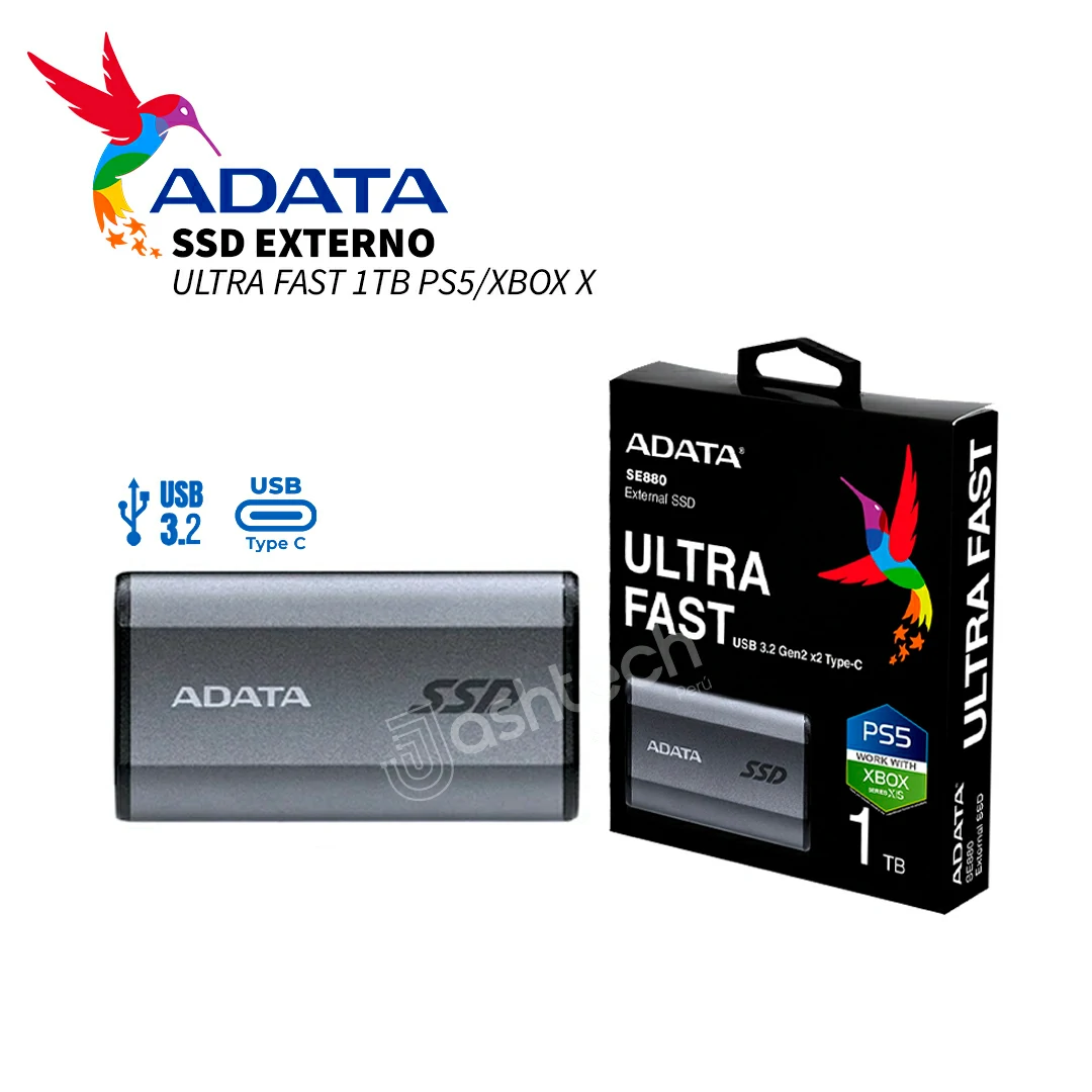 SSD 1TB Disco Solido EXTERNO ADATA ELITE SE880 - OFERTA- Jashtech