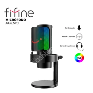 MICROFONO FIFINE A8 AMPLIGAME BLACK RGB