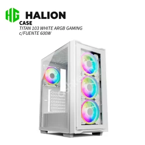 CASE TITAN 103 WHITE ARGB GAMING CON FUENTE 600W