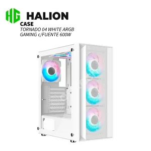 CASE TORNADO 04 WHITE ARGB GAMING CON FUENTE 600W