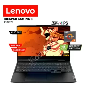 laptop lenovo ideapad gaming 3 15arh7 ryzen 5 6600H, 8GB RAM, 512GB SSD, RTX 3050, 15.6 FHD IPS