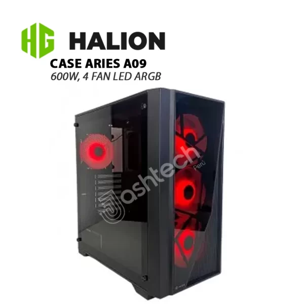 CASE GAMER HALION ARIES A09, 600W, ARGB, V TEMPLADO