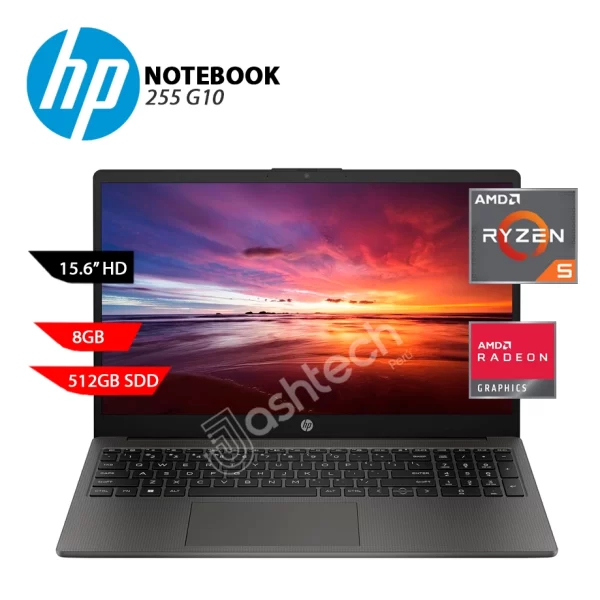 LAPTOP HP 255 G10 AMD RYZEN 5 7530U, 8GB, 512GB, 15.6 HD