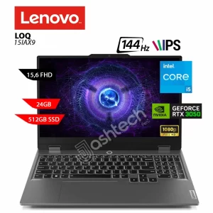 LAPTOP LENOVO LOQ 15IAX9- I5 12450HX, 24GB, 512GB, RTX 3050 6GB, 15.6 FHD