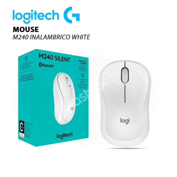 Mouse LOGITECH M240 SILENT WIRELESS BT WHITE 1