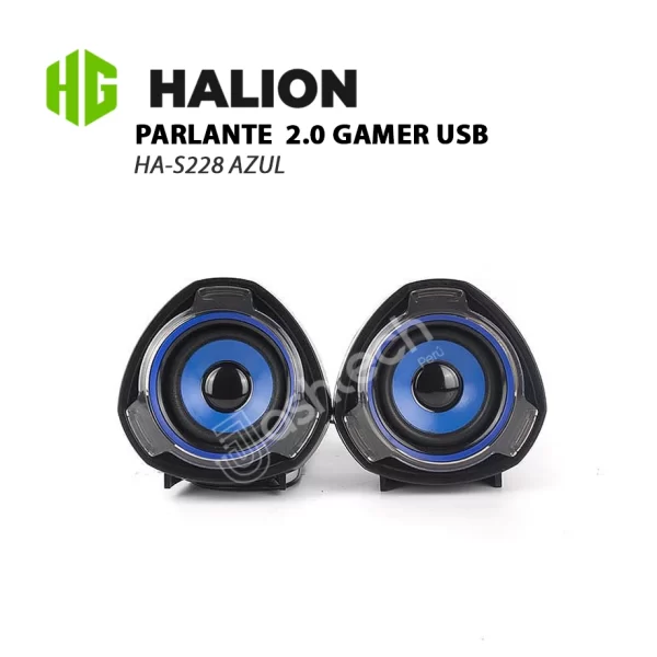 PARLANTE 2.0 GAMER USB HALION HA-S228 AZUL