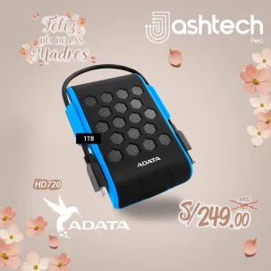Disco EXTERNO ADATA HD720 - 1TB, GRADO MILITAR AZUL (antigolpe)