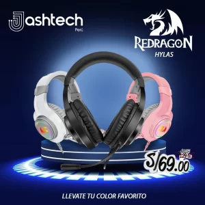 Audifono REDRAGON GAMER HYLAS RGB, USB, NEGRO, BLANCO O ROSADO