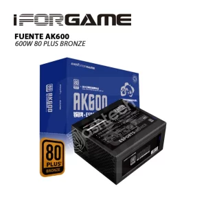 Fuente DE PODER IFORGAME AK600, 80 PLUS BRONZE 600W