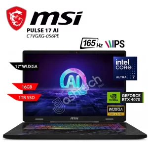 Laptop MSI PULSE 17 AI C1VGKG-INTEL CORE I7 155H, 16GB, SSD 1TB, RTX 4070 8GB, 17" FHD, W11