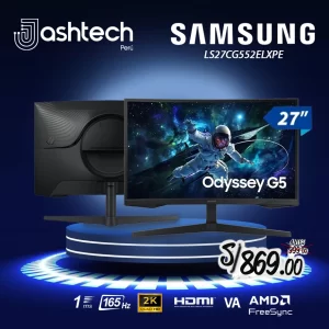 Monitor SAMSUNG LS27CG552ELXPE ODYSSEY G5, 27", CURVO, 1MS, 165Hz