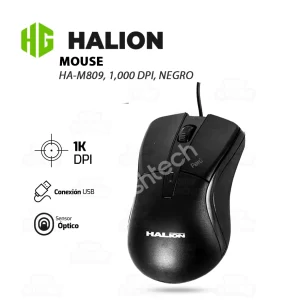 Mouse HALION HA-M809, 1,000 DPI, NEGRO