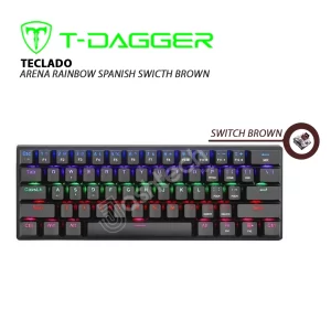 Teclado T-DAGGER ARENA RAINBOW SPANISH SWICTH BROWN, BLACK