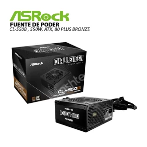 Fuente DE PODER ASROCK CL-550B , 550W, ATX, 80 PLUS BRONZE