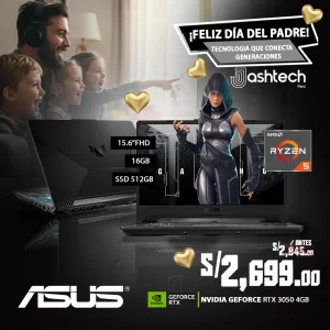 Laptop ASUS TUF A15 FA506NC-HN016, AMD RYZEN 5-7535HS, 512GB,16GB, RTX3050 4GB, 15.6"FHD 144HZ