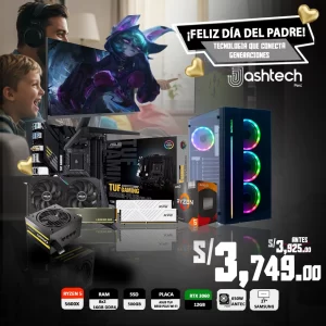 Pc2- PROCESADOR AMD RYZEN 5 5600X, RAM 16GB DDR4, SSD 500GB, RTX 3060 12GB, CASE IFORGAME J05, MONITOR LED SAMSUNG 27"