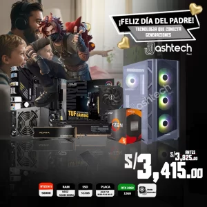Pc3- AMD RYZEN 5 5600X, RAM 32GB DDR4, SSD512GB, RTX 3060 12GB, CASE IFORGAME X2