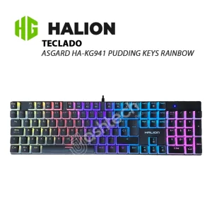 Teclado MECANICO HALION ASGARD HA-KG941 PUDDING KEYS RAINBOW